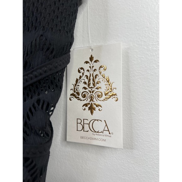 Becca Color Play Savannah High Neck Women's One Piece Black Size: Small NWT - Picture 5 of 8